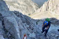 Alessio in tiro sulla ferrata GS