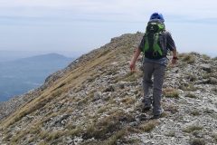 Alessio verso la cresta di Cima di Pretare