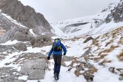 Alessio salendo nella valle del Crivellaro