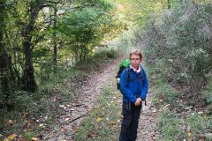 Alessio in partenza verso le Gole del Salinello