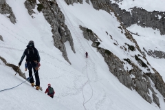 Sella delle Scangive - Traverso verso l'attacco