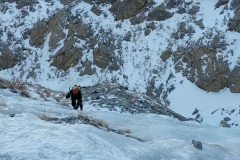 Stefano sulla prima risalita verso la cascata